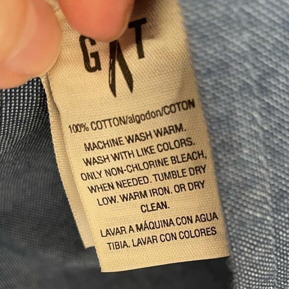 Goodthreads 100% Blue Cotton Long Sleeve Button Down Shirt Slim Large - Picture 4 of 7